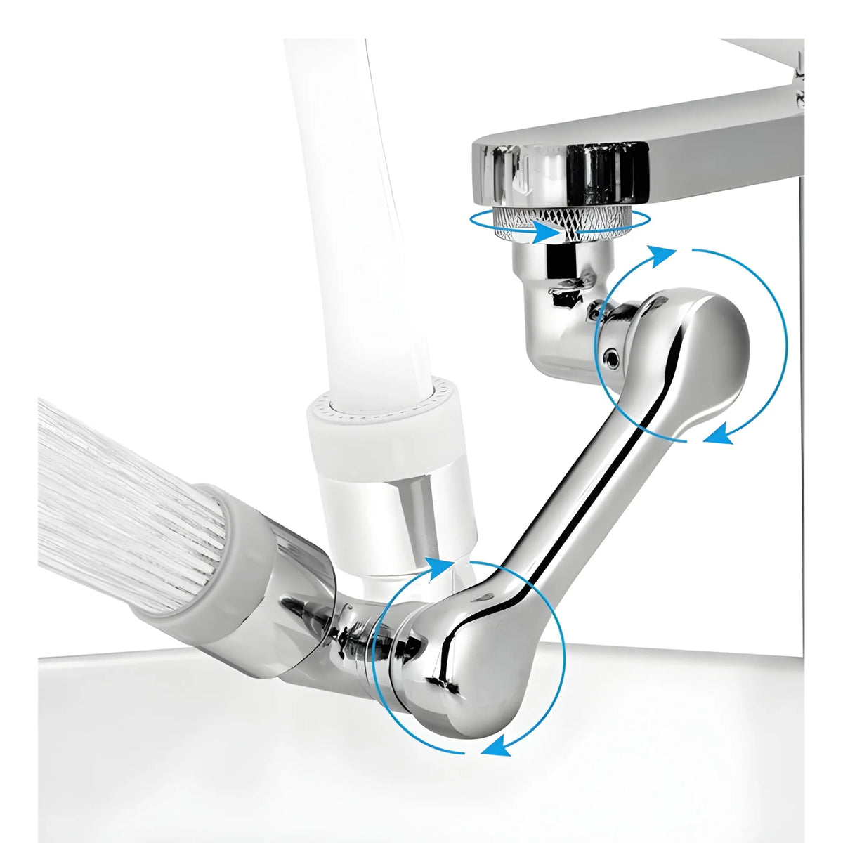 '- 1080 Degree Rotate Faucet (Silver)