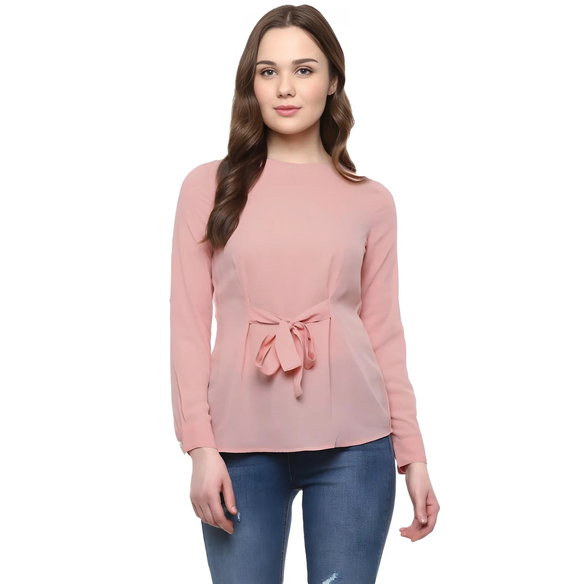Calista Polyester Solid Long Sleeves Regular Top