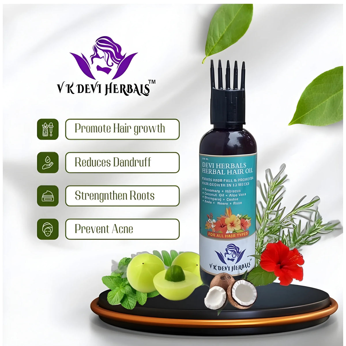 Devi Herbels Rosemary Herbal 100 ML Hair Oil - Men's And Women's Hair Growth Oil