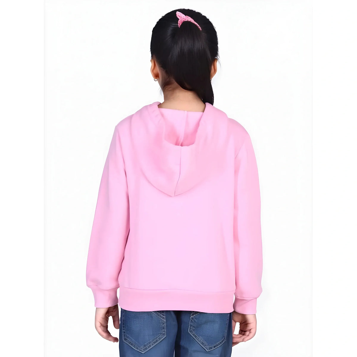 Girl's Fleece Embellished Long Sleeves Sweatshirt (light Pink) | Kids Signature Collection