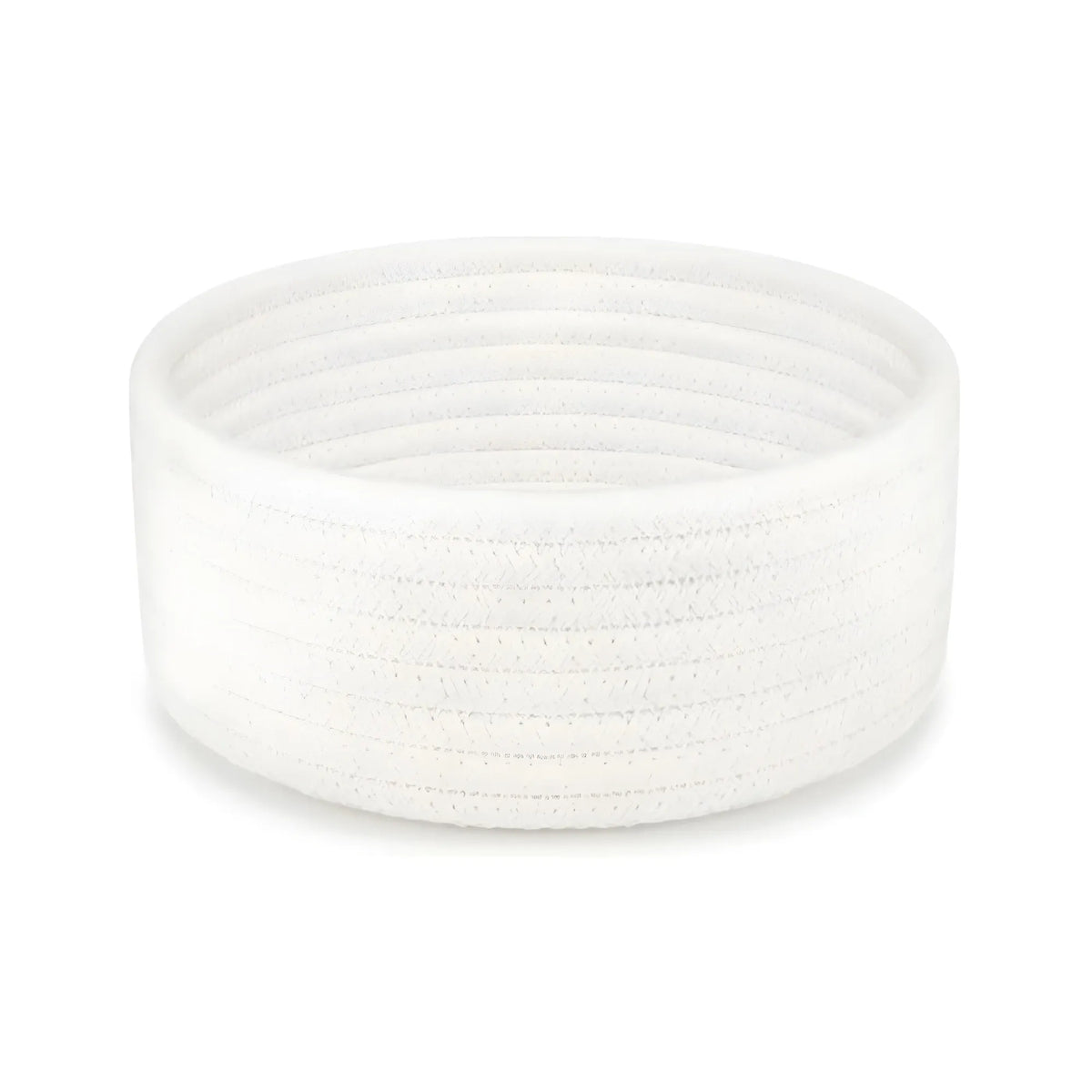 Cotton 8x3 Inch Round 1 Pcs Bedside Organizer With Out Lid (White)