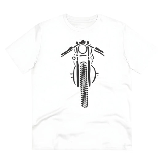 Men's PC Cotton Bike Ride Design Printed T Shirt (Color: White, Thread Count: 180GSM)
