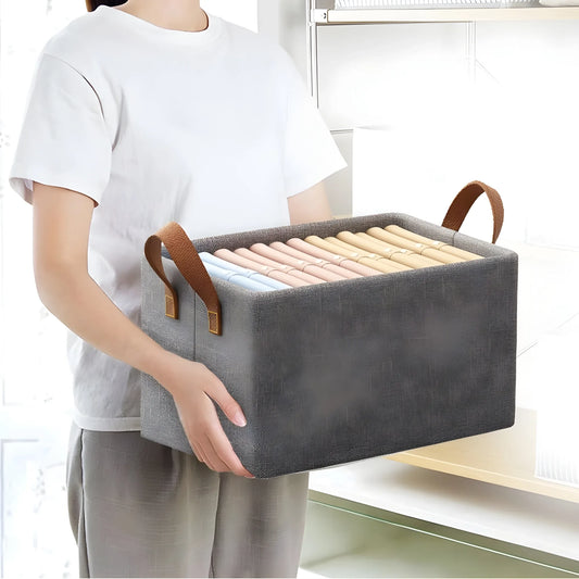Nylon, Stainless Steel 26 Litter Wardrobe Organizer For Clothes Storage Box (Grey)