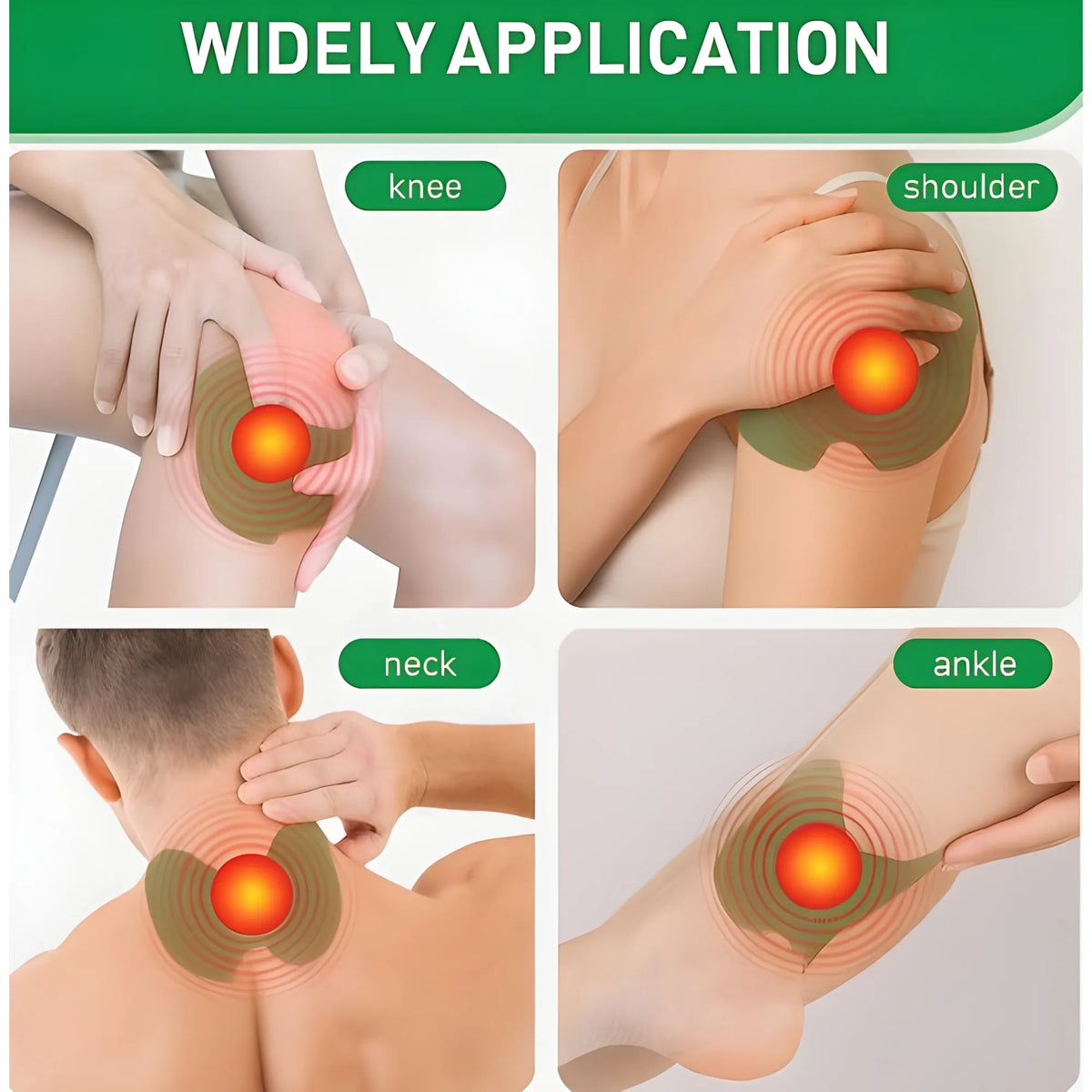 Natural Fabric Knee Patch 10 Pieces Set (Green)