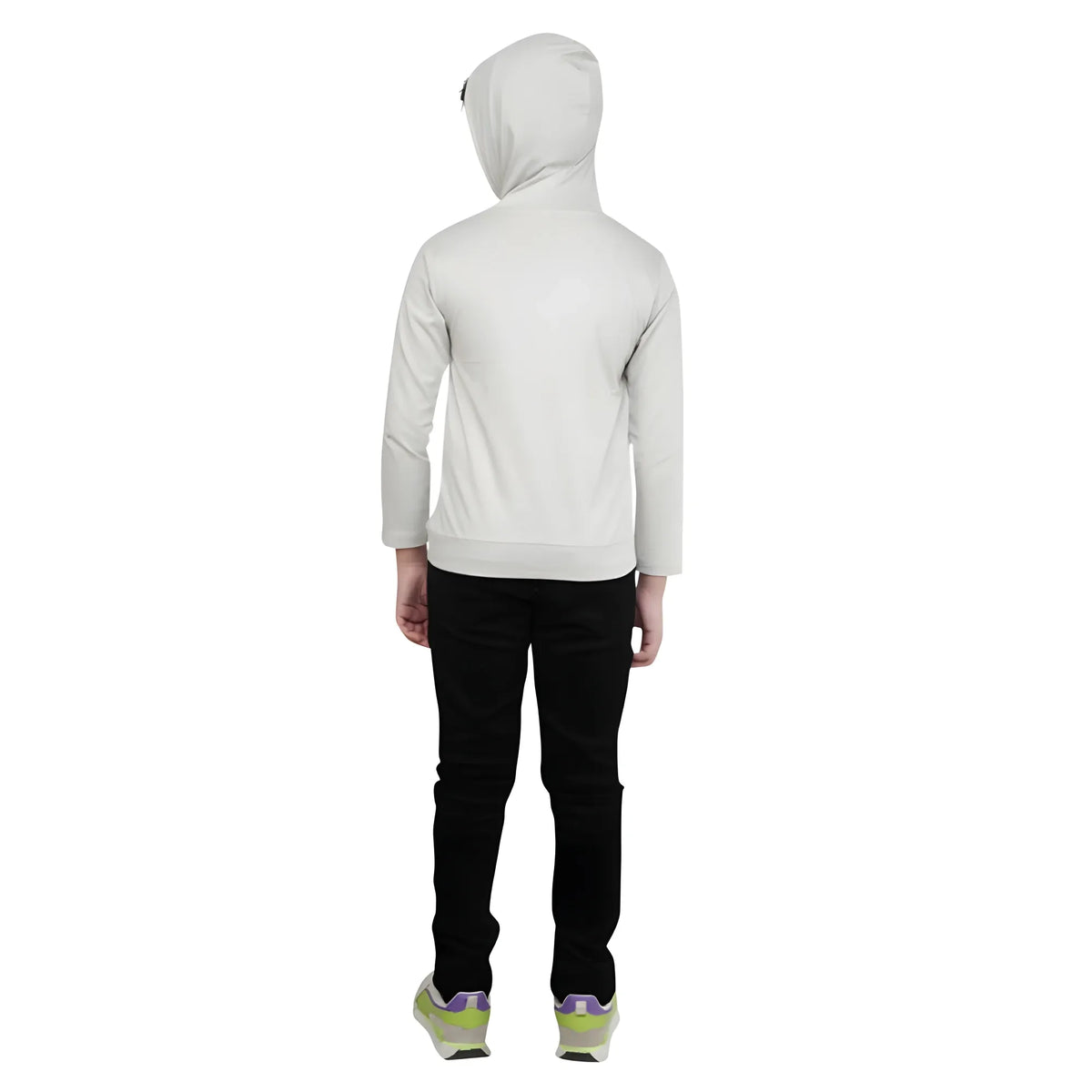Boy's Cotton Printeded Hooded Neck Hoodies (Grey )