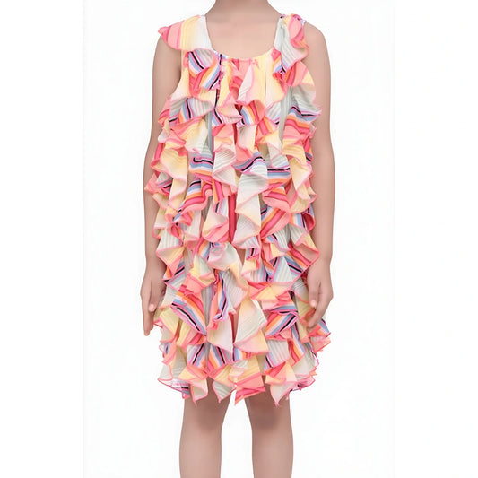 Girl's Chiffon Ruffled Sleeveless Dress (multicolor) | Kids Signature Collection