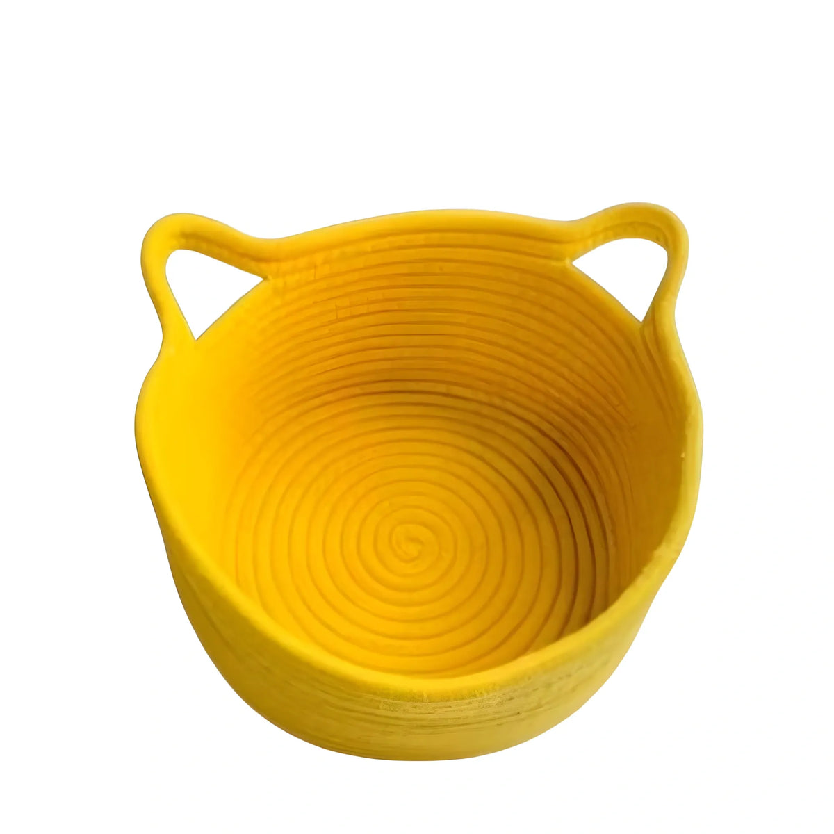 Cotton Pack Of_1 Plain Cat Basket 9x5 Inch (Yellow)