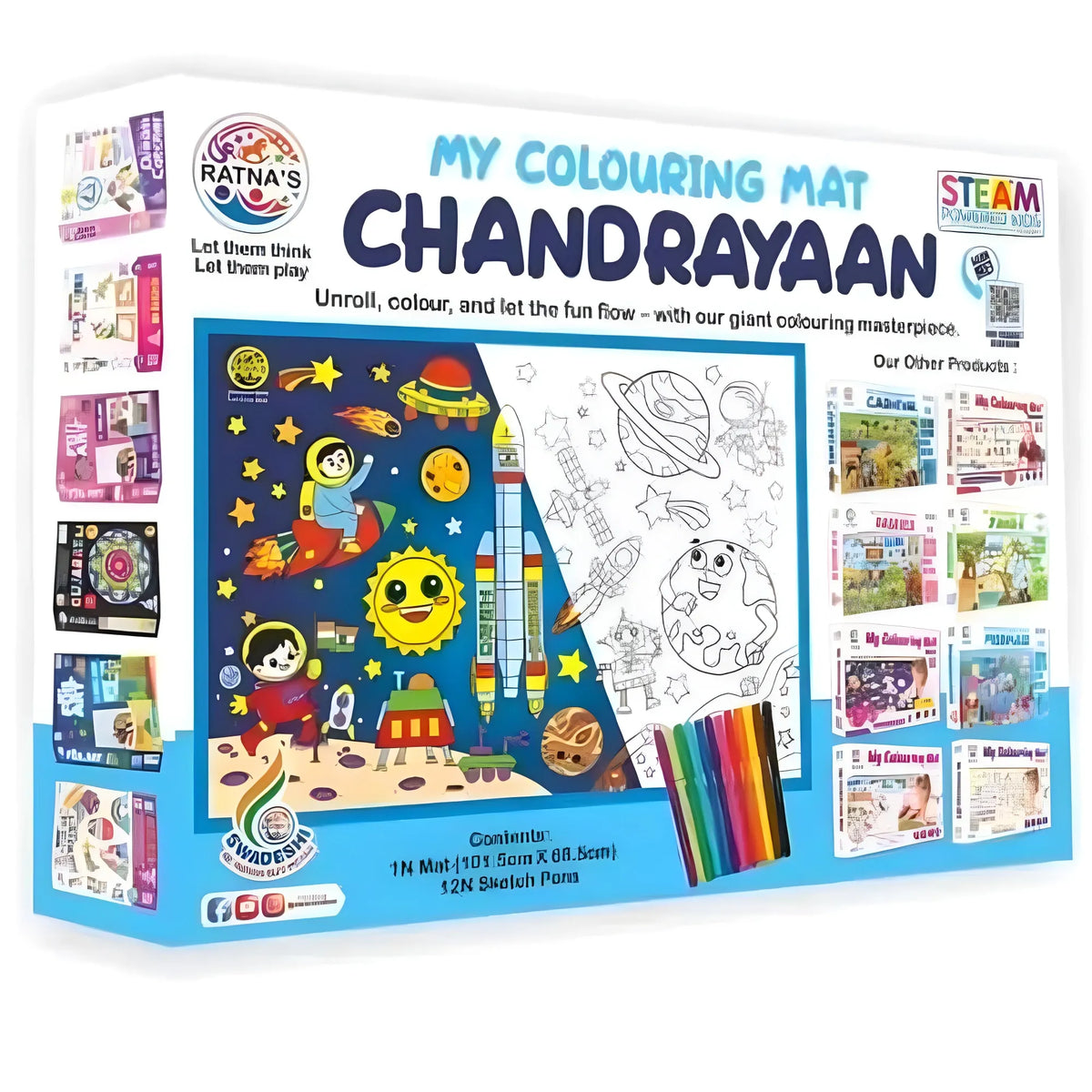 Chandrayaan Printed Colouring Mat | Canvas | Educational Toys | 3+ Years
