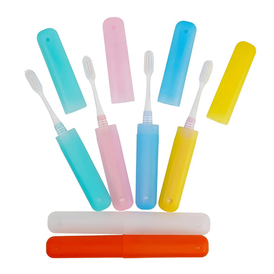 Celestia Pack of _Plastic Toothbrush Holder Travel -PieceS SeT Tube Cases