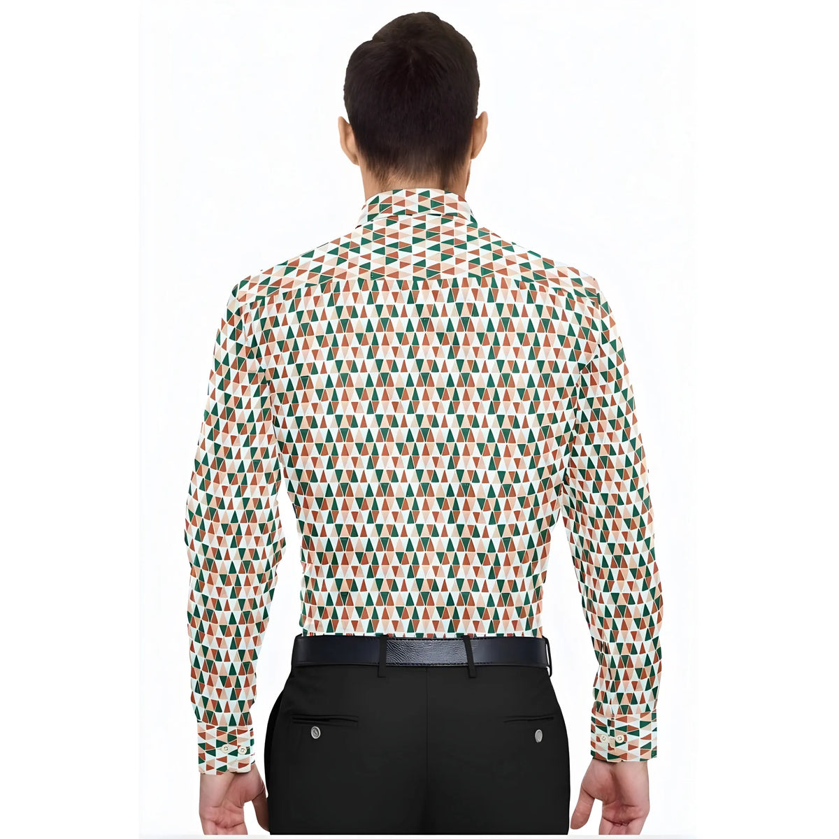 Men's Cotton Blended Printed Full Sleeve Shirt (Multicolor)