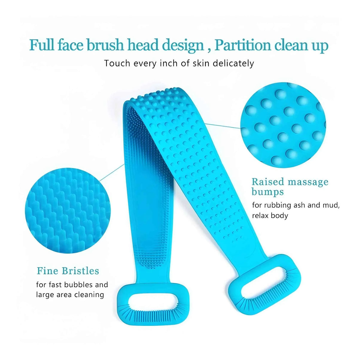 Ayana Pack of _Silicone Bath Scrubber Belt – Dual-Sided Exfoliating Body Cleaning Strap