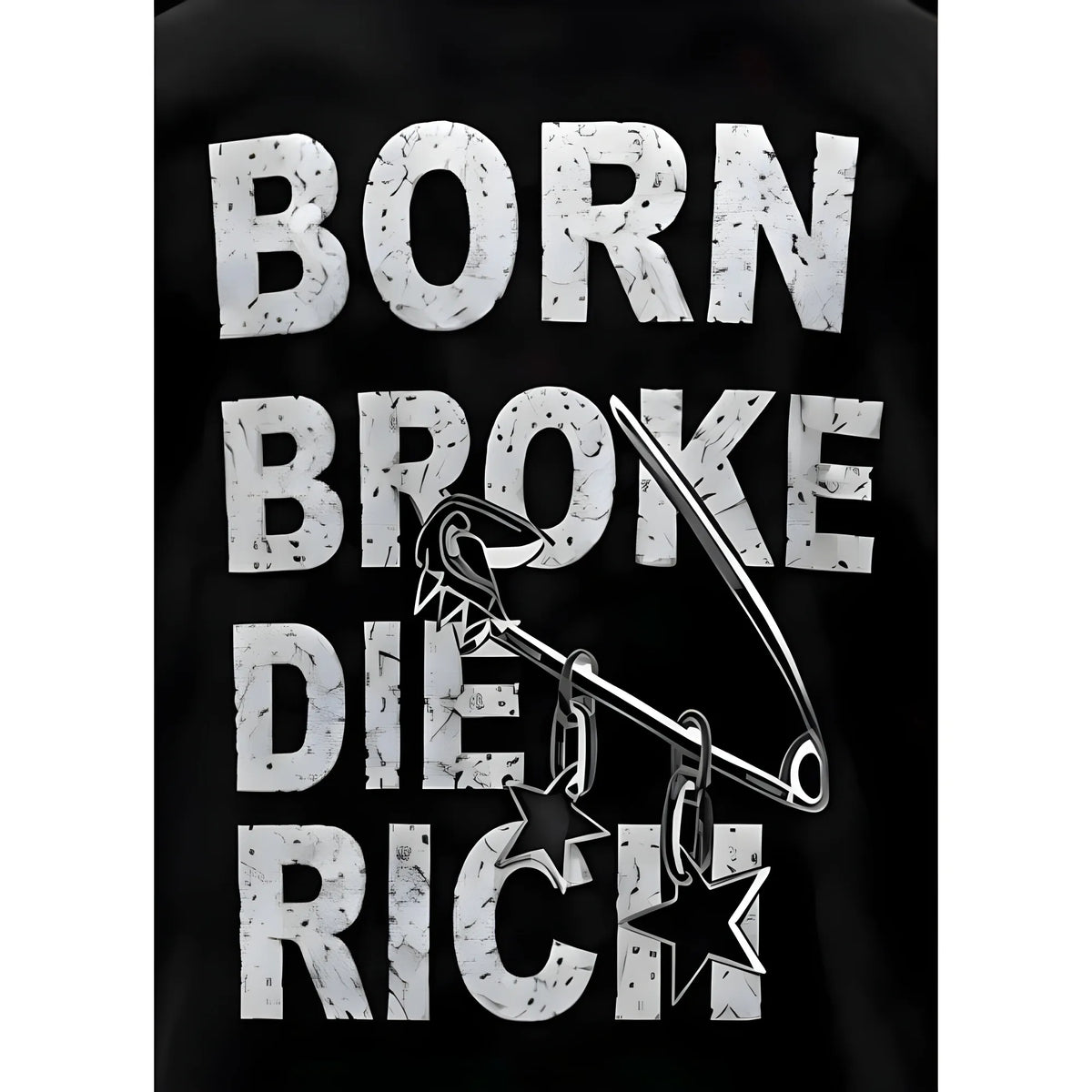 Men's Cotton Blend Printed Oversized Round Neck Half Sleeve T-Shirt (Black)