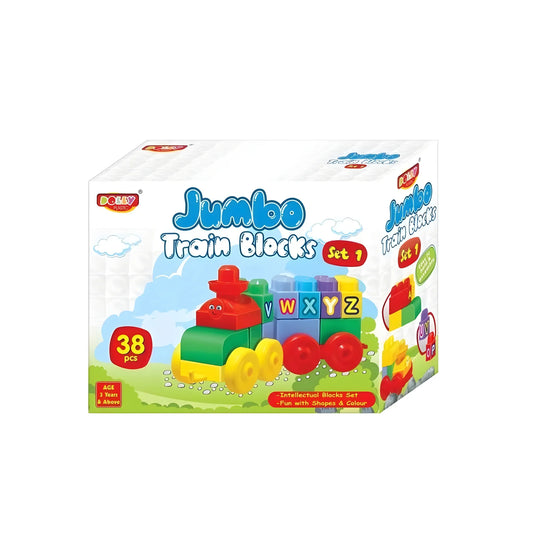38_Pcs Set Jumbo Train Blocks | ?Plastic | Educational Toys | 3+ Years