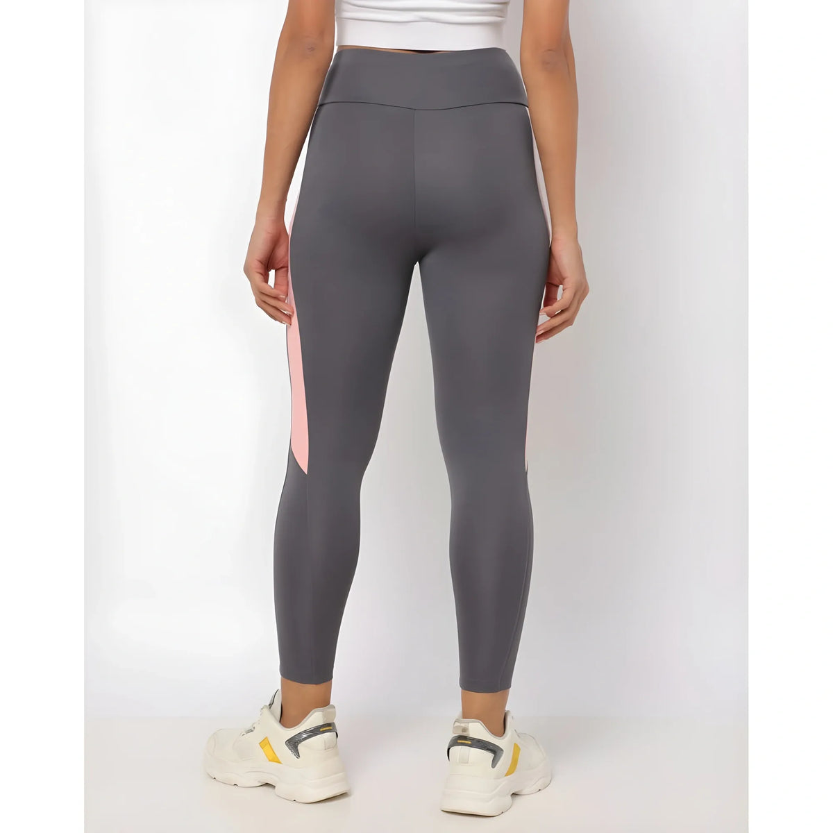 Women's Polyster Solid Sport Leggings (Grey)