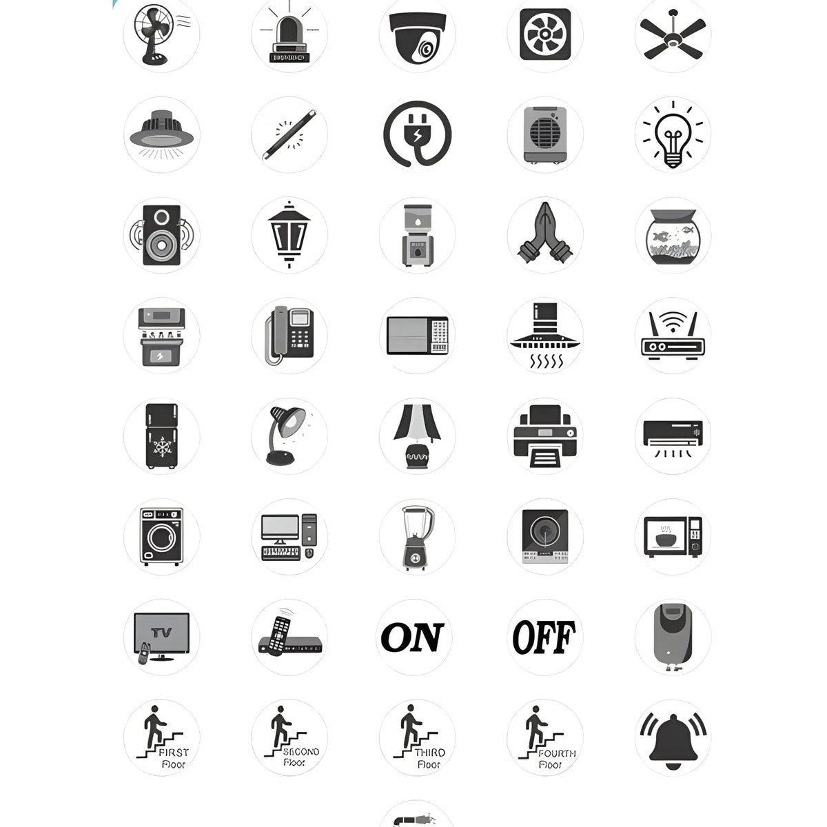 Pack of 2 Switch Board Sticker (Black)