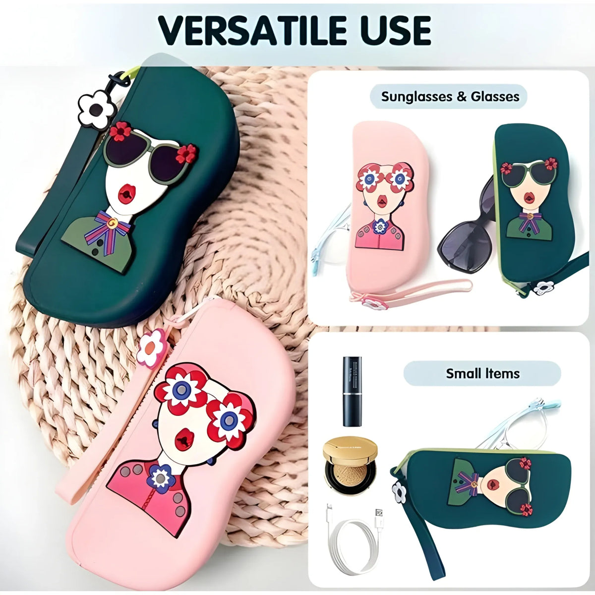 Silicone Cute Sunglass Case (Multicolor)