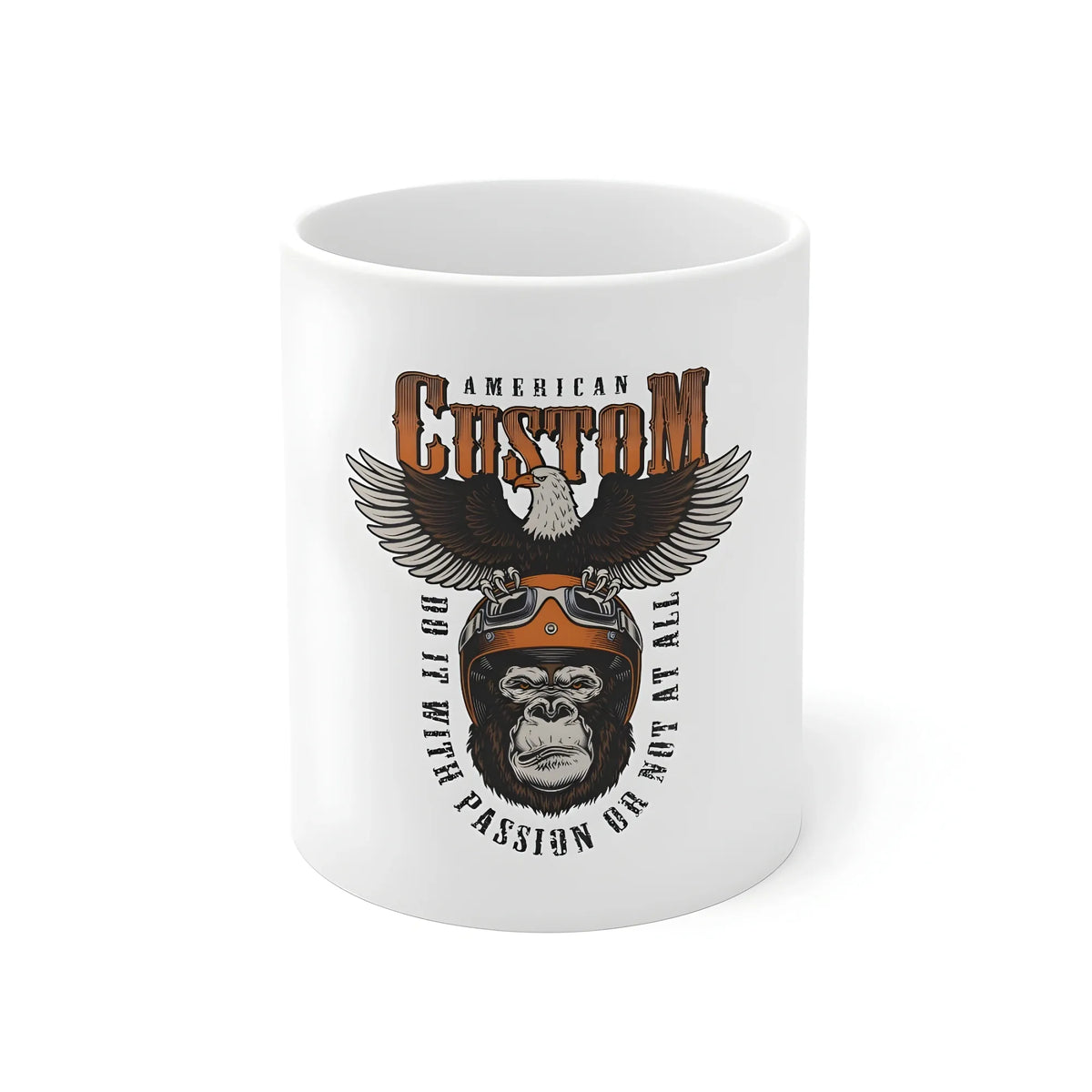 Ceramic Gorila Desing Printed Coffee Mug (Color: White, Capacity:330ml)