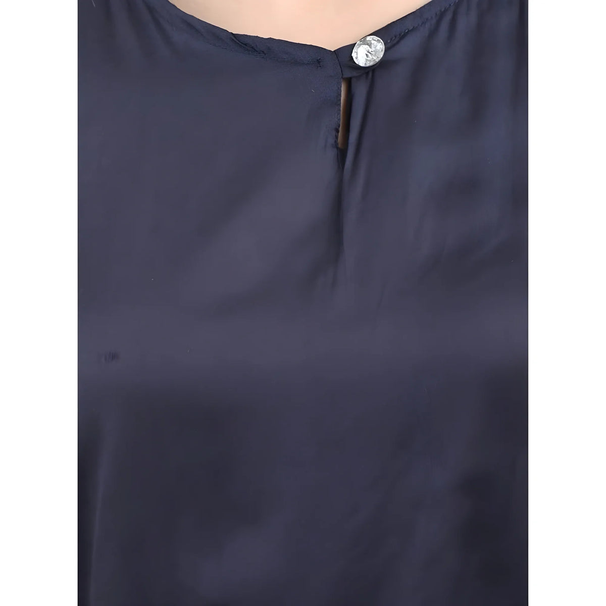Women's Casual Crepe Sleeveless Jump Suit (Navy Blue)