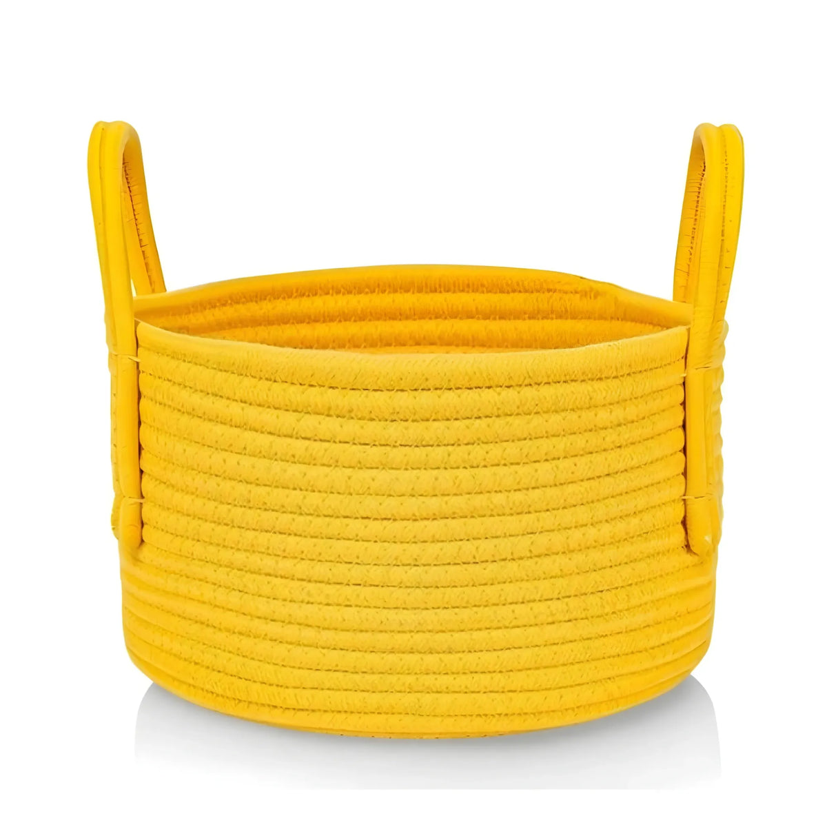 Cotton Pack Of_1 Basket 7x5 Inch Storage Basket For Clothes (Yellow)