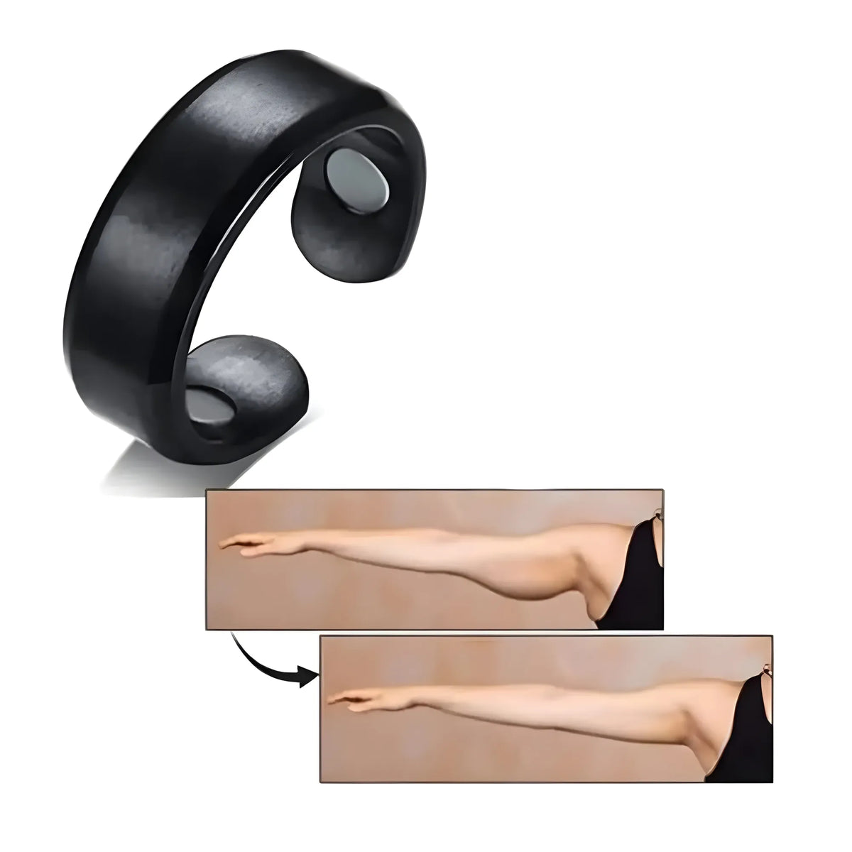 Pack of 2 Beauty Therapy Blood Sugar Control Ring (Black)