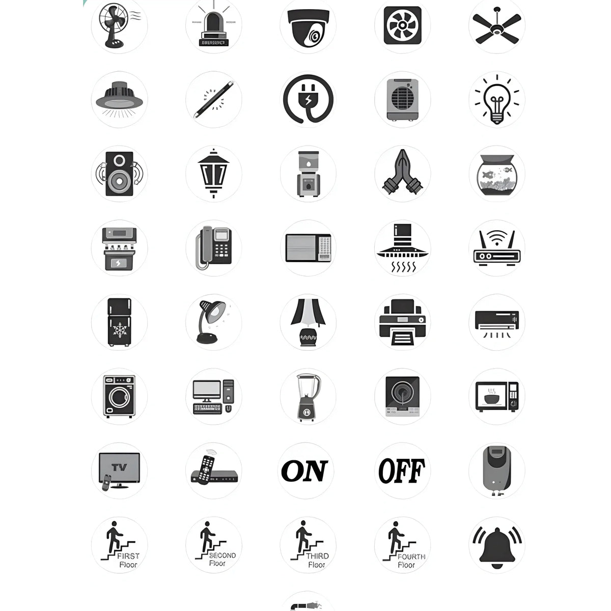 Pack of 3 Switch Board Sticker (Black)