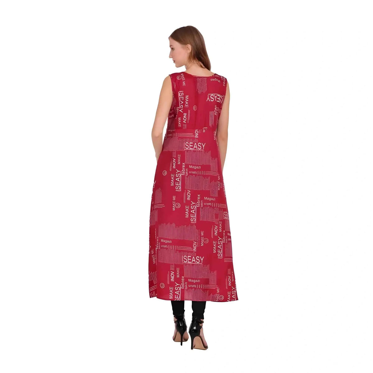 Mireya Casual Crepe Sleeveless Slit Dress