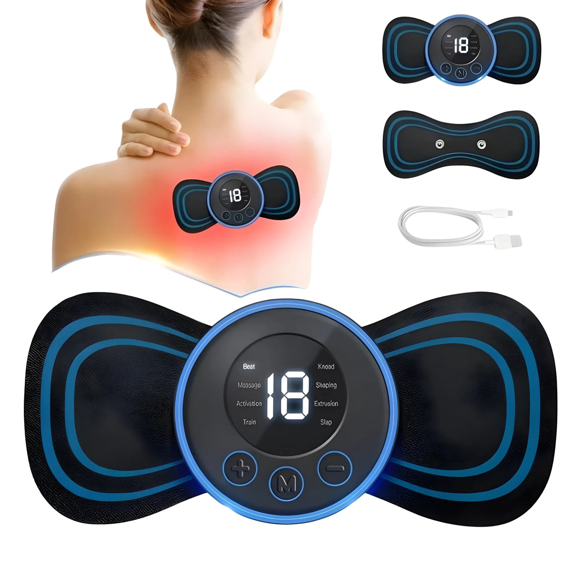 Pack of 2 Butterfly Massager (Black)