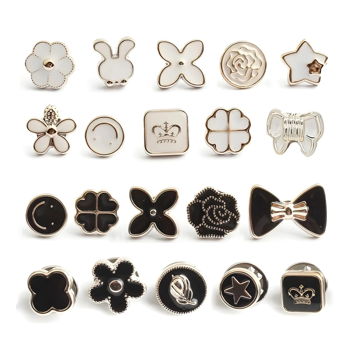 Pack of 2  Metal 20 Pieces Brooch Pin for Women Jeans Shirt Coat Dress Clothes Sweater Hat Bags Brooch (Multicolor)