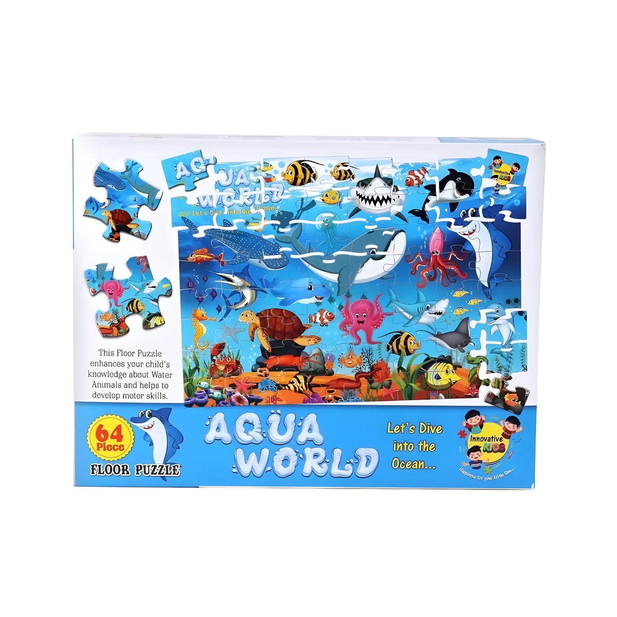 64_Pcs Set Aqua World Puzzle | Cardboard | Educational Toys | 4+ Years