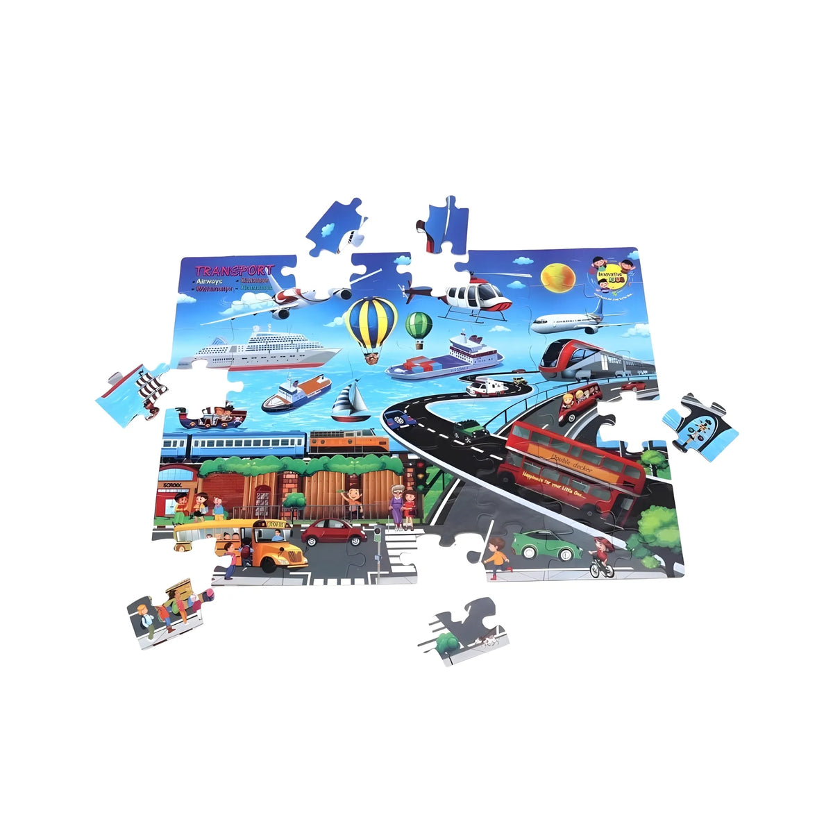 64_Pcs Set Transport Puzzle | Cardboard | Educational Toys | 4+ Years