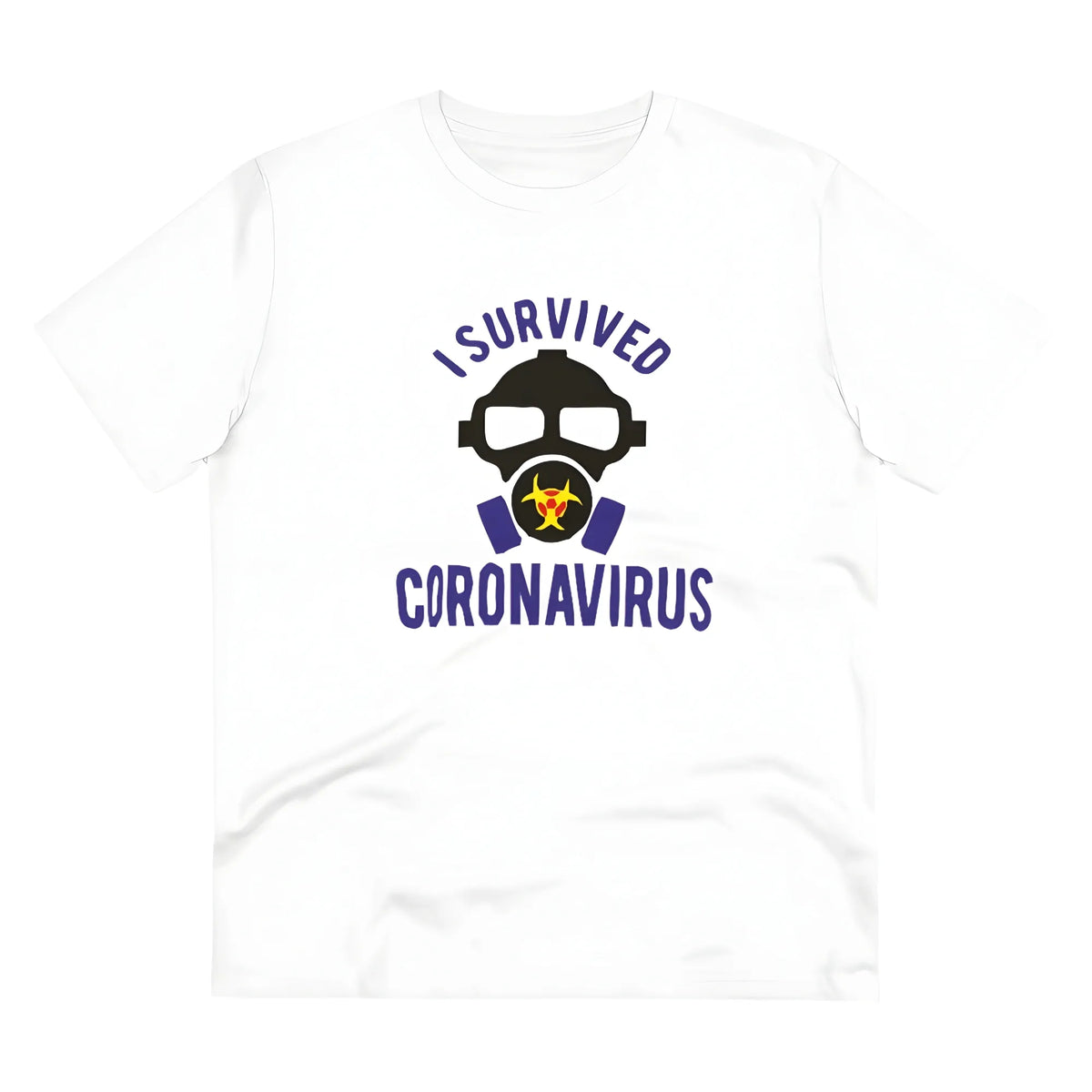 Men's PC Cotton I Survived Coronavirus Printed T Shirt (Color: White, Thread Count: 180GSM)