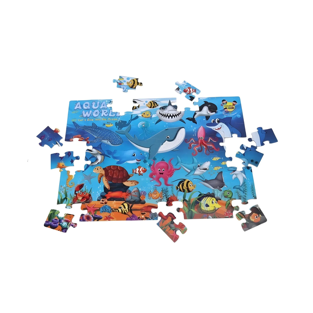 64_Pcs Set Aqua World Puzzle | Cardboard | Educational Toys | 4+ Years